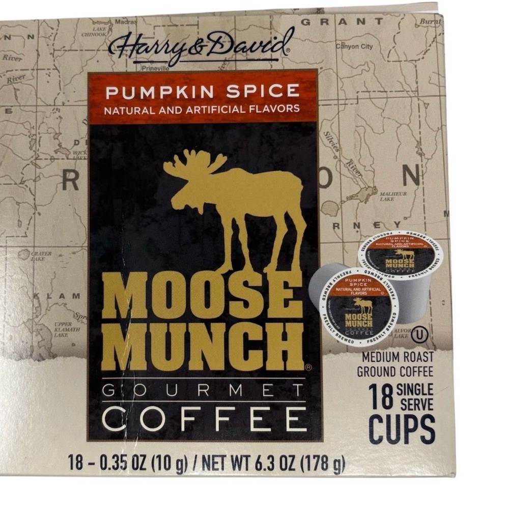 HARRY & DAVID Moose Munch Single Serve Pumpkin Spice Coffee Pods 18 Count